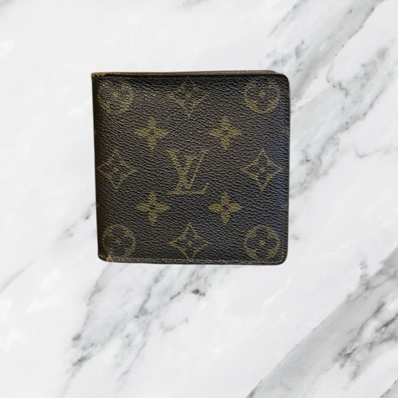 Louis Vuitton Monogram Mens Bifold Wallet with Coin Pocket Brown 90s - Picture 1 of 13